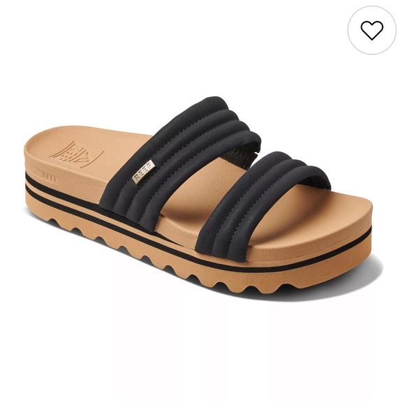 Reef Women's 2-Bar Black Slide Sandals - Picture 2 of 8